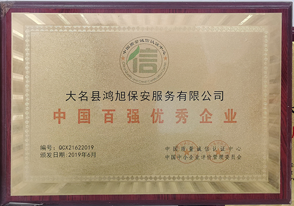 中國百強(qiáng)優(yōu)秀企業(yè)